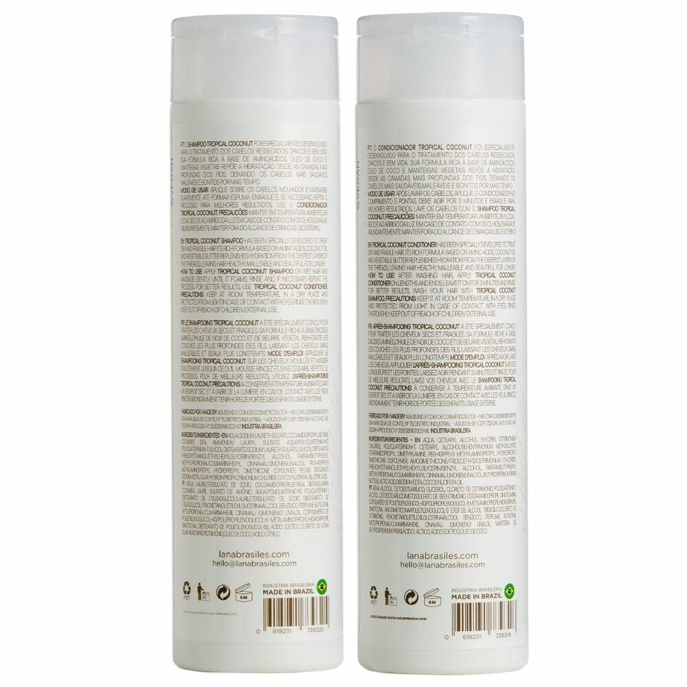 Lana Brasiles | Coconut Shampoo and Conditioner Duo - 2X250 ML