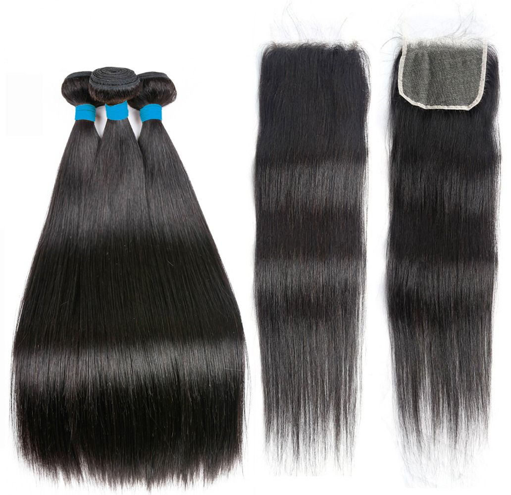 3 Bundles Virgin Straight Weave with 4x4 Closure