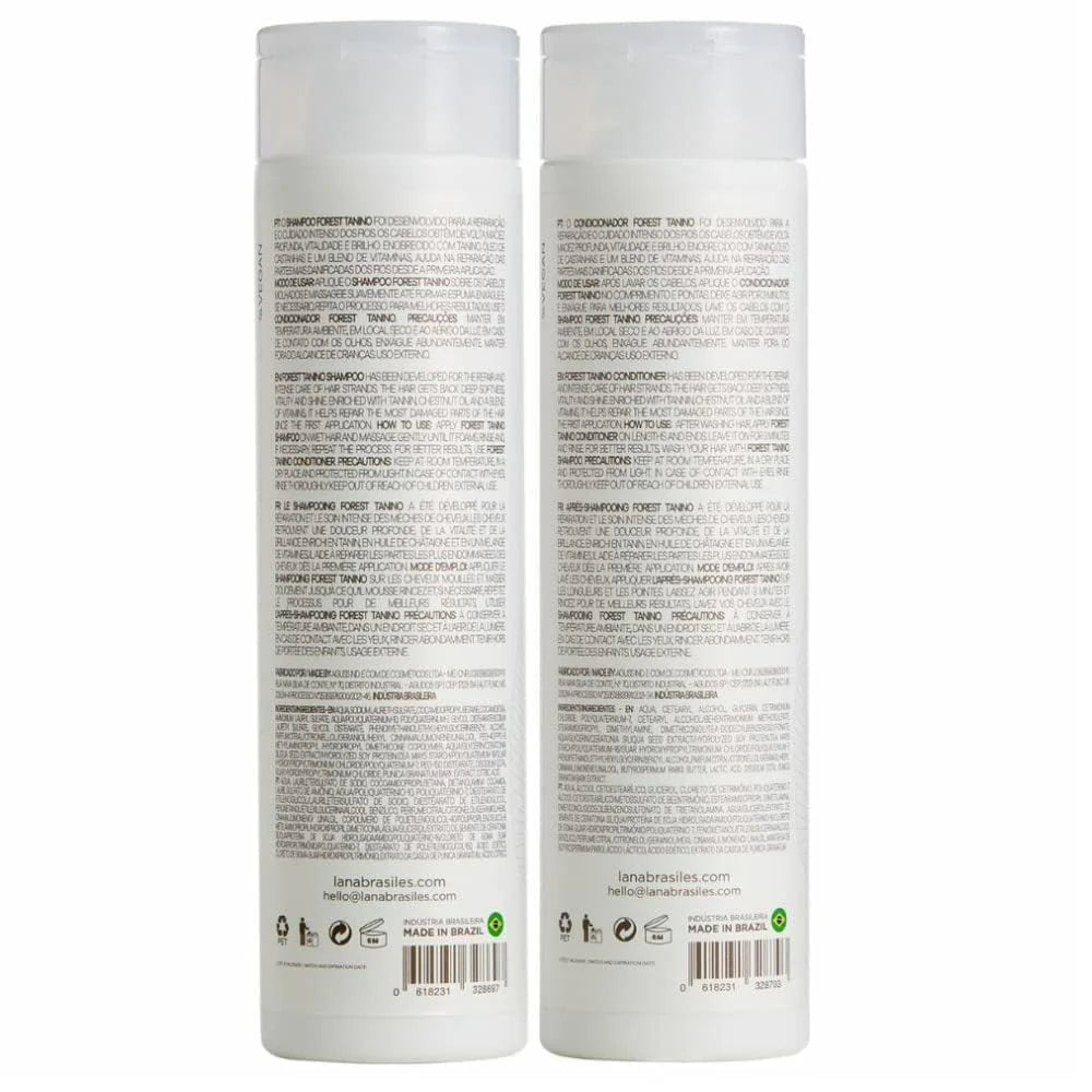 Lana Brasiles Forest Tanino – Repairing Shampoo & Conditioner Duo for Very Damaged Hair